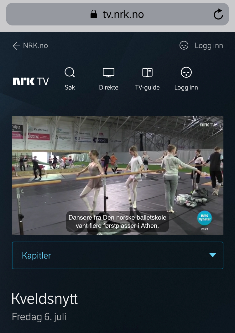 NRK TV Kveldsnytt, July 6th 2018